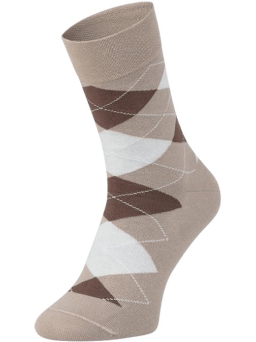 Béžové vzorované pánske ponožky