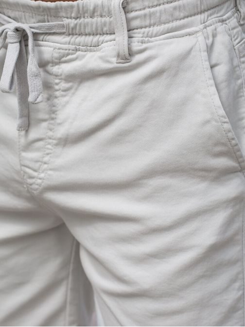 Moderné svetlo šedé látkové kraťasy