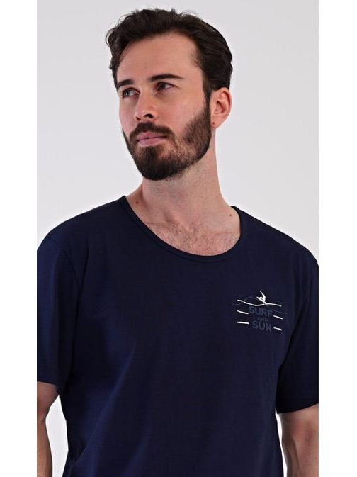 Tmavomodré krátke pánske pyžamo Surf