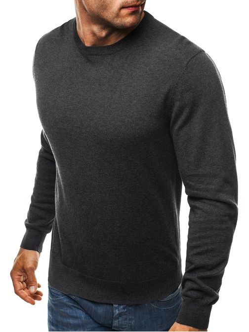 Grafitový sveter NEW MEN 9020 v módnom dizajne