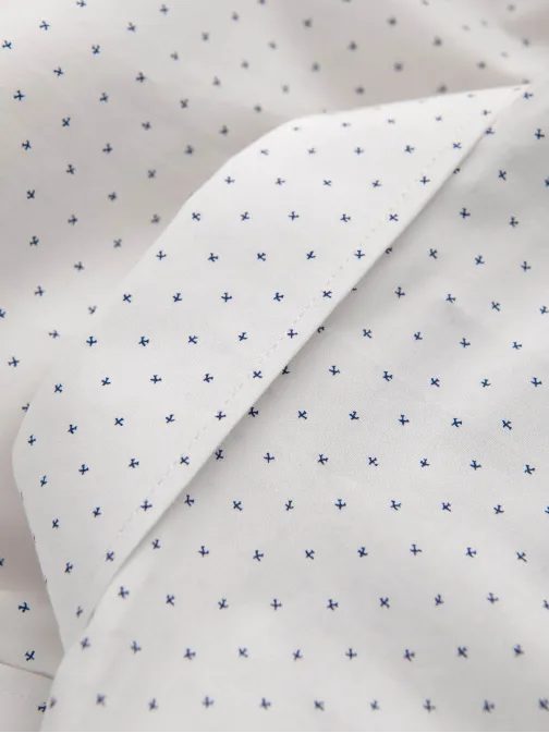 Zaujímavá biela košeľa s trendy vzorom V1 SHCS-0156