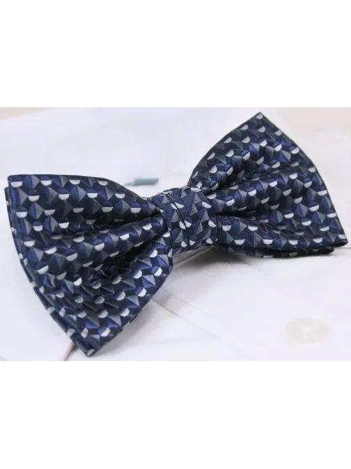 Trendy vzorovaný modrý pánsky motýlik