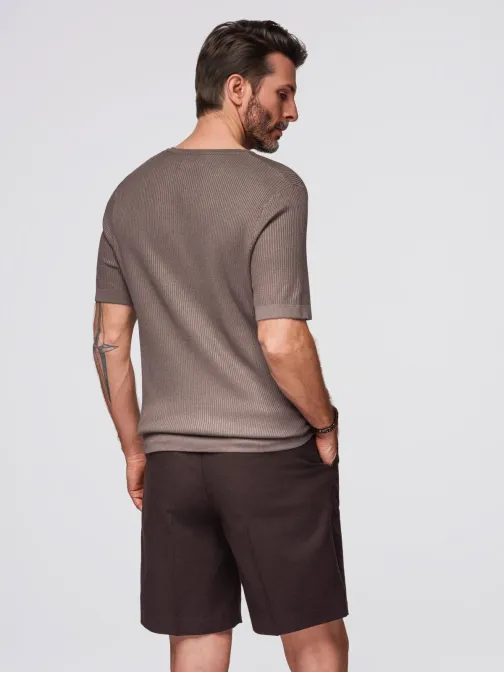 Popolavé pánske tričko z úpletu a s gombíkmi V4 TSCT-0254