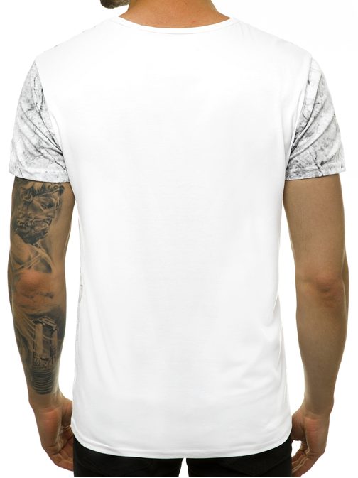 Trendové biele tričko s potlačou JS/SS10923Z