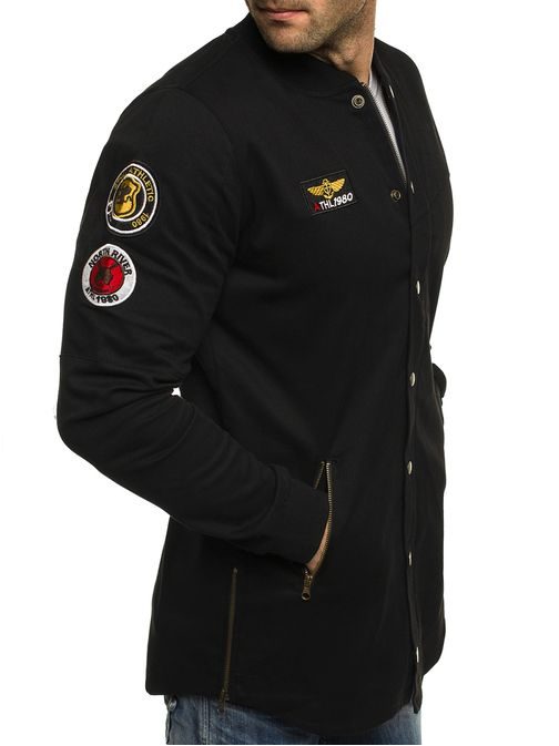 Pánska bunda vo vojenskom štýle čierna ATHLETIC 781