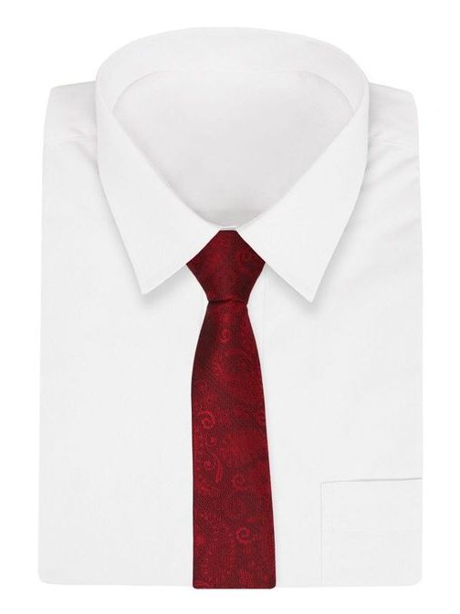 Zaujímavá vzorovaná červená kravata