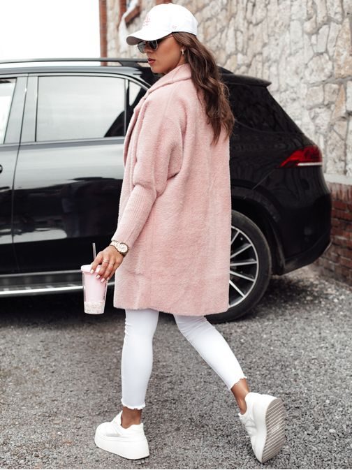 Neobyčajný ružový dámsky kabát Ala Alpaka Rita II