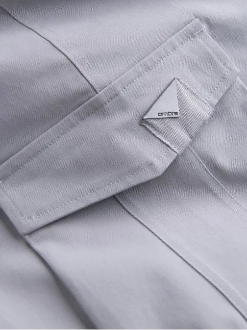 Sivé športové nohavice pre mužov v3 om-pacg-0196