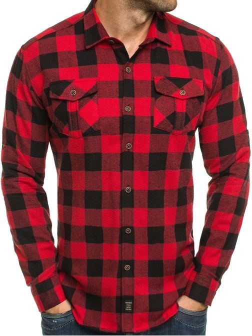 Trendy kockovaná červená košeľa MADMEXT 1770