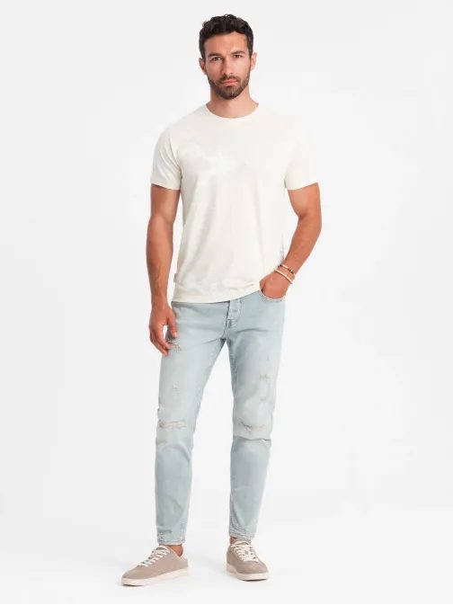 Moderné krémové tričko V7 TSFP-0184