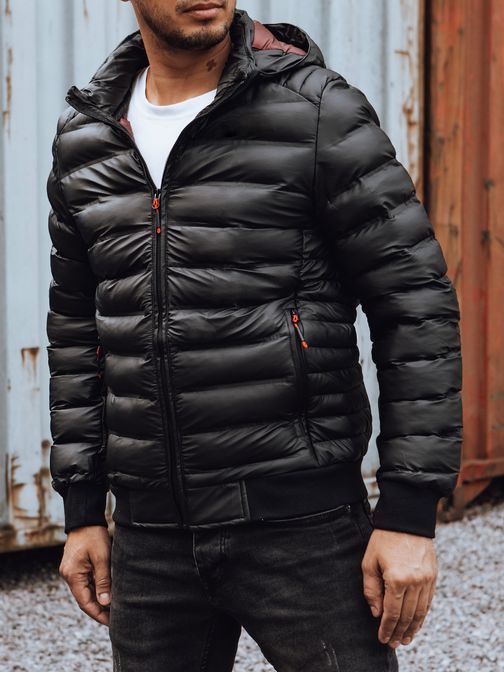 Zimná prešívaná bunda s kapucňou pre mužov