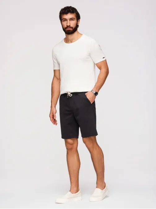 Úpletové čierne pánske kraťasy V2 SRSK-0124