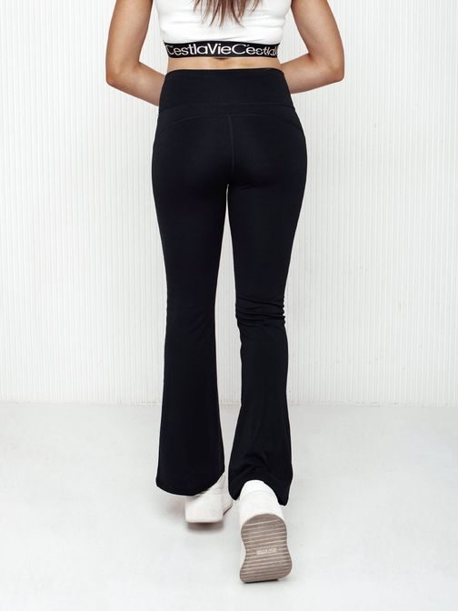 Dámske rozšírené čierne legíny Slimline
