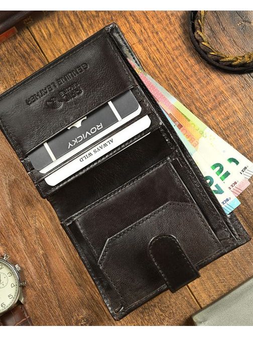 Kožená čierna pánska peňaženka Wild