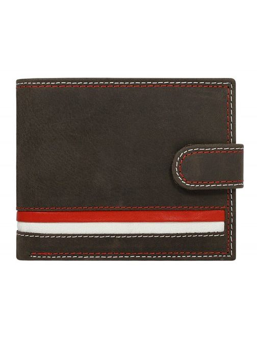 Hnedá peňaženka s farebnými detailami