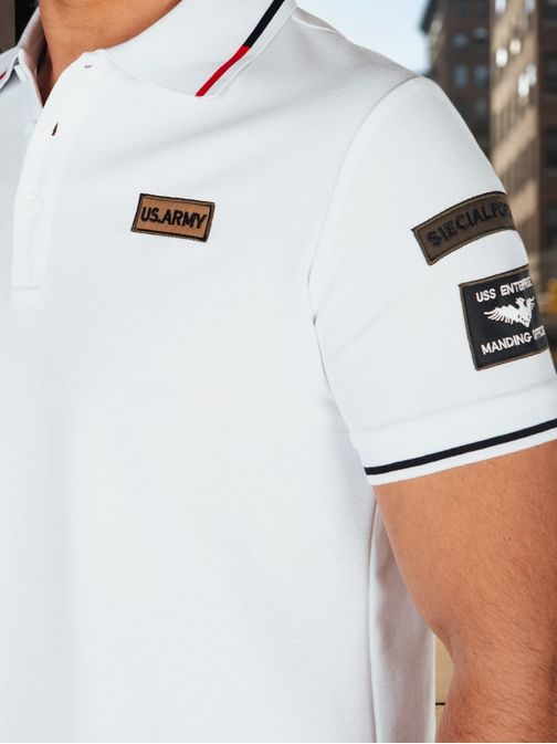Trendy biela pánska polokošeľa