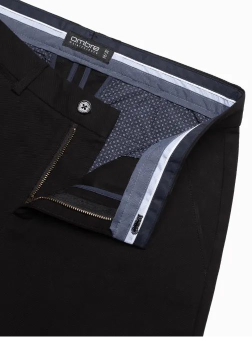 Pánske čierne chinos nohavice slim fit V4 PACP-0186