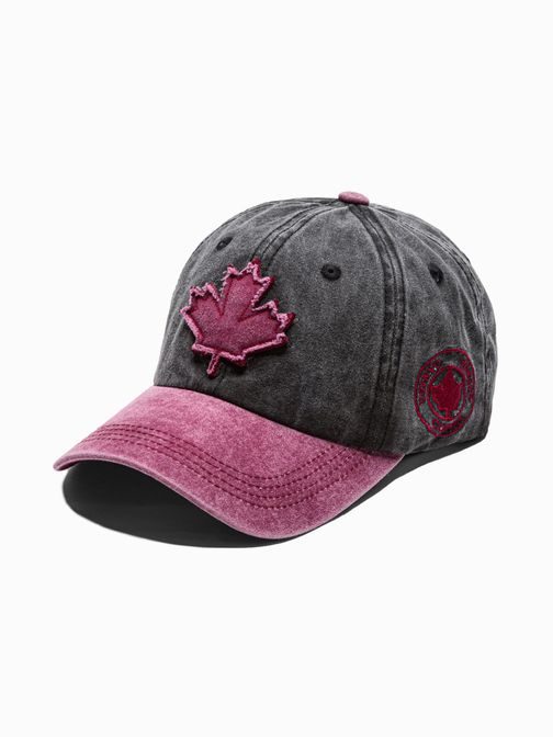 Čierno-tmavo červená šiltovka Maple Leaf H076