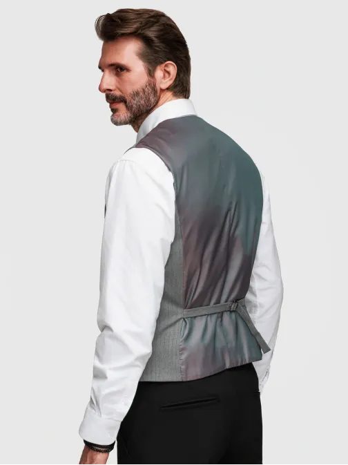 Klasická šedá elegantná vesta V1 V65
