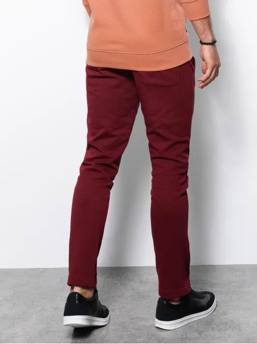 Pohodlné tepláky v bordovej farbe P946