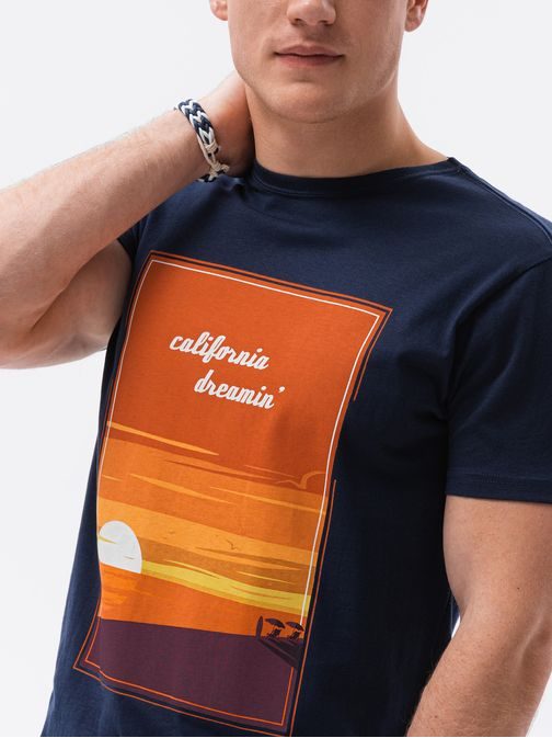Granátové tričko s potlačou California Dream S1434 V-1B