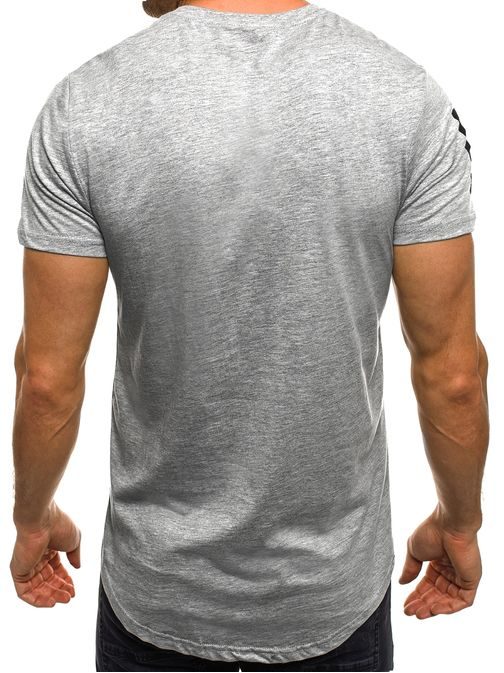 Športové dvojfarebné tričko v sivej farbe J.STYLE SS094