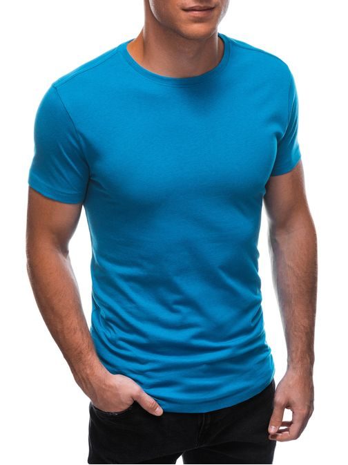 Tyrkysové bavlnené tričko s krátkym rukávom S1683