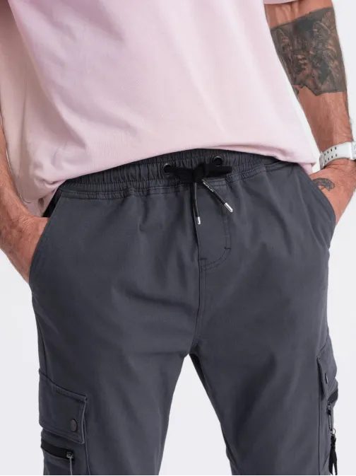 Trendové grafitové joggery V3 PAJO-0125
