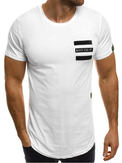 Oválne strihané biele tričko BREEZY 505BT