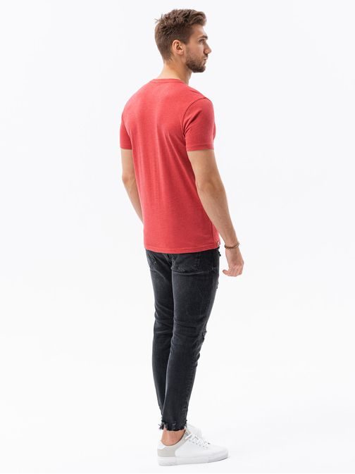 Jednoduché červené-melírované tričko S1369