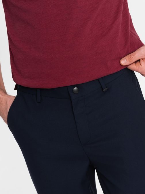 Trendy granátové chinos nohavice s elastickým pásom V3 PACP-0157