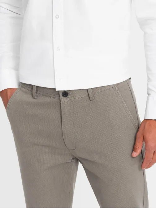 Béžové chinos nohavice s jemnou textúrou V1 PACP-0188