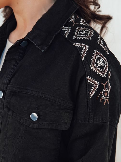 Nadčasová dámska čierna košeľová bunda Ancient