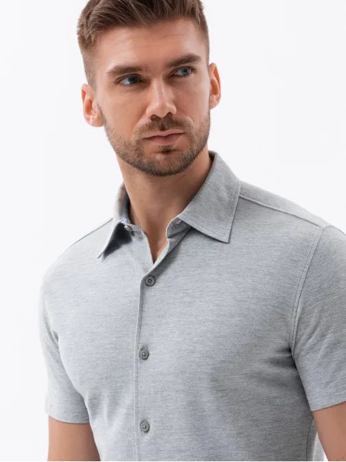 Trendy šedá košeľa V5 SHSS-0100