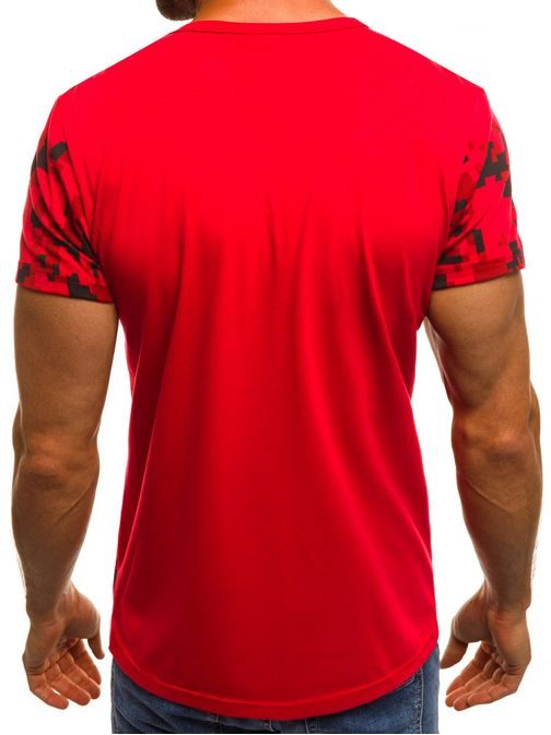 Červené tričko so zaujímavou potlačou JS/SS517