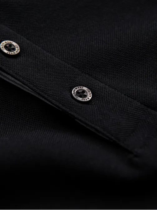 Nadčasová pánska čierna polokošeľa V8 POSS-0113