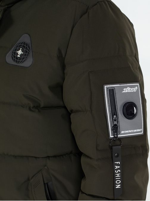 Originálna zelená zimná bunda s kapucňou