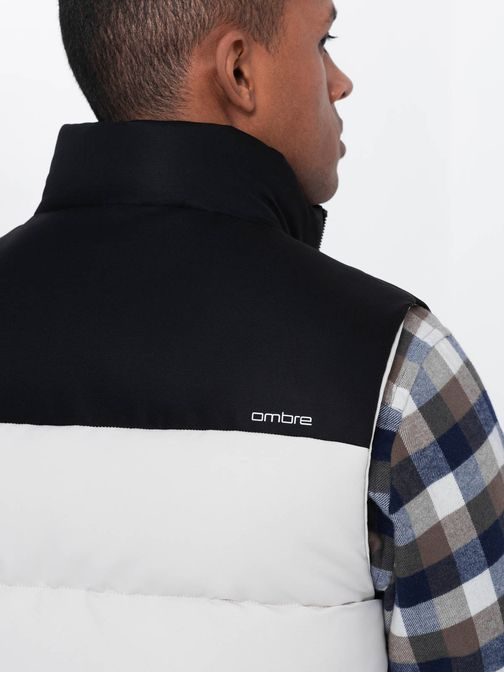 Štýlová krémová prešívaná vesta  V1 JAVJ-0161