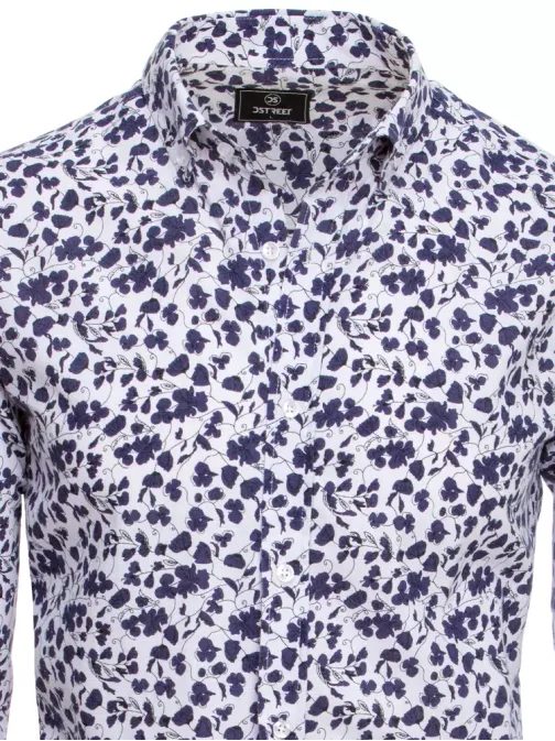Štýlová bielo-fialová košeľa