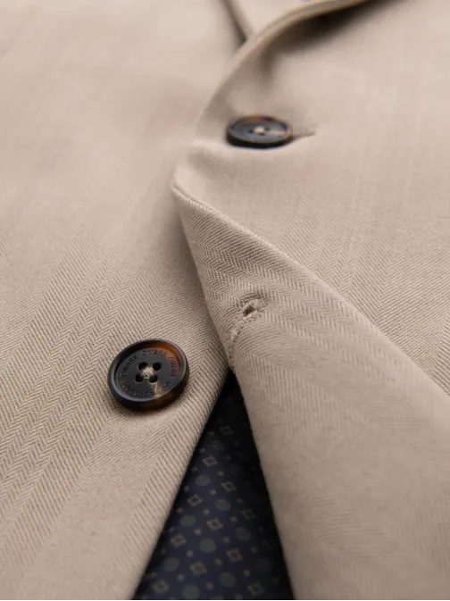 Elegantné béžové pánske sako V2 BLZB-0135