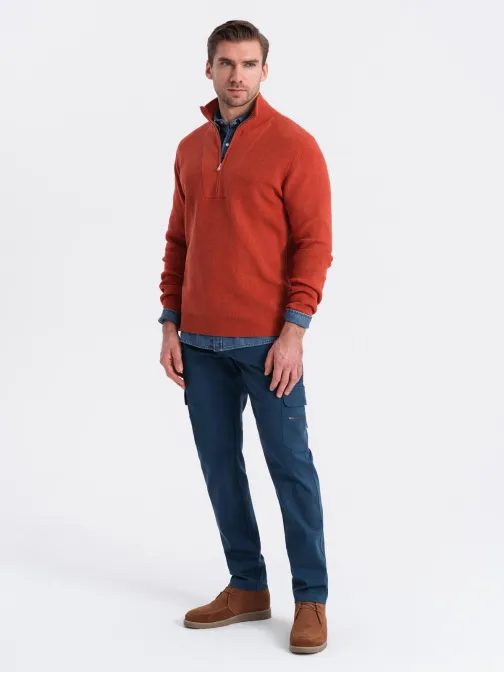 Trendové tmavomodré pánske joggery V1 PACG-0204