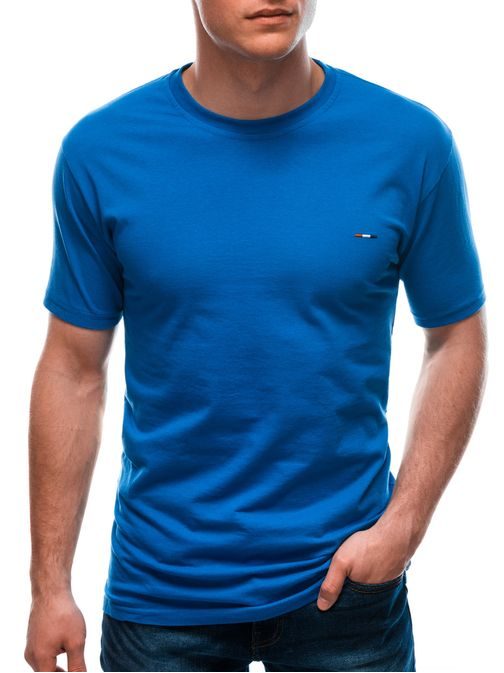 Decentné bavlnené modré krátke tričko S1658