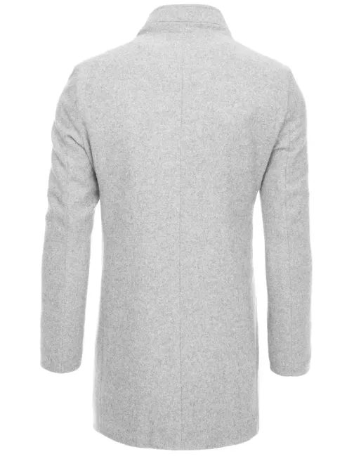 Elegantný šedý jednoradový kabát