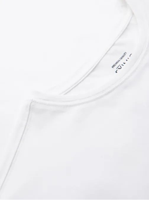 Trendy biele tričko s dlhým rukávom a s logom V2 LSBC-0124