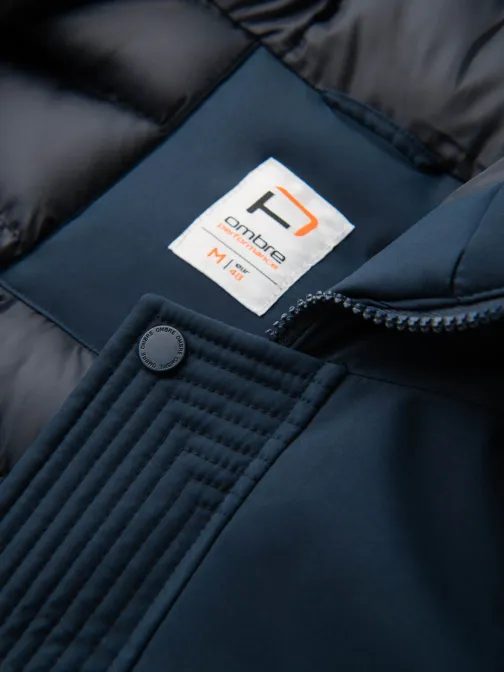 Atraktívna tmavo modrá parka na zimu V2 JALJ-0202