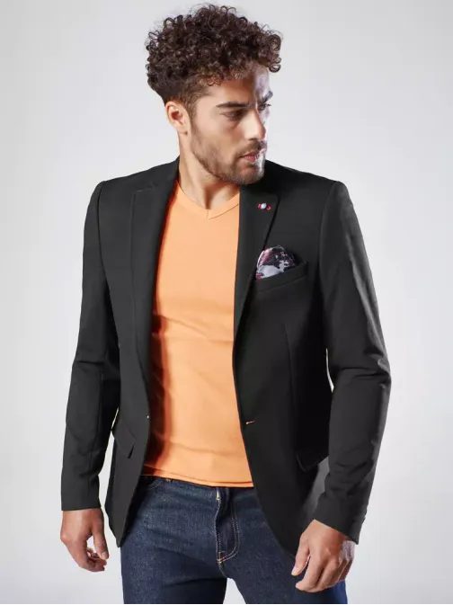 Jednoradové sako v čiernej farbe