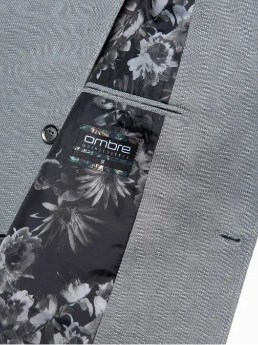 Moderné svetlo šedé sako V1 BLZB-0108