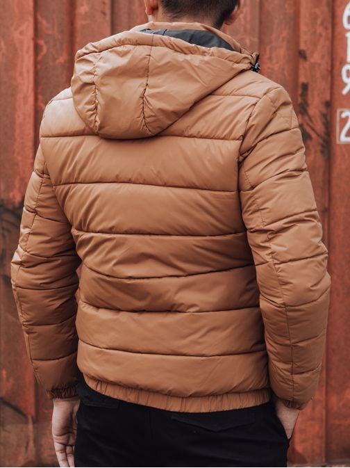 Trendová prešívaná kamelová pánska bunda