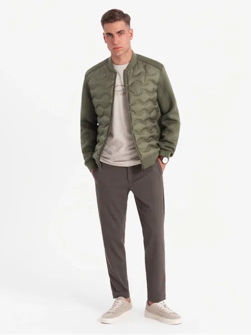 Olivová bomber trendy bunda V3 JALP-0141