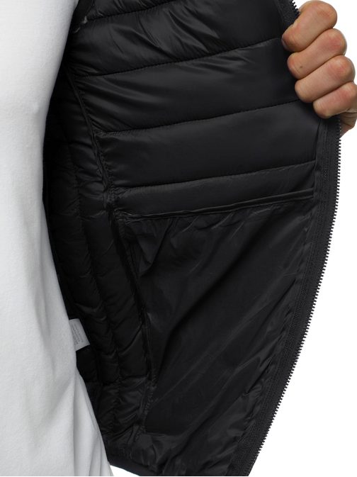 Štýlová čierna vesta s kapucňou JS/LY36